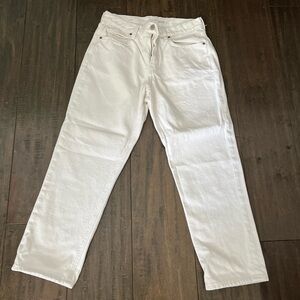Old Navy High Rise Slouchy Straight White Jeans
